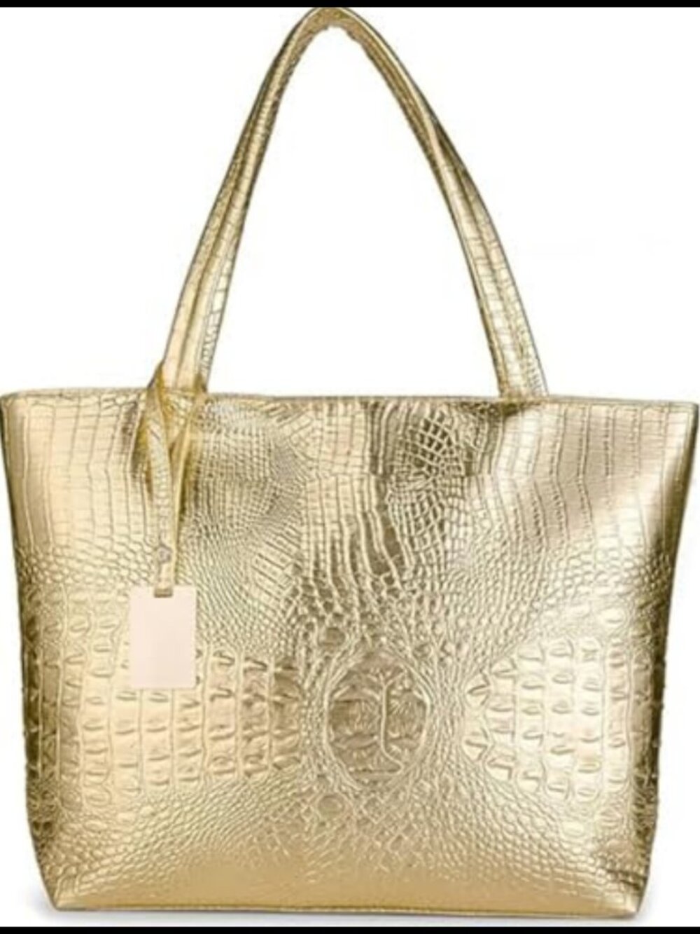 Sister Amy Womens Large Tote Shoulder Handbag Faux Leather Crocodile Hobo Purse